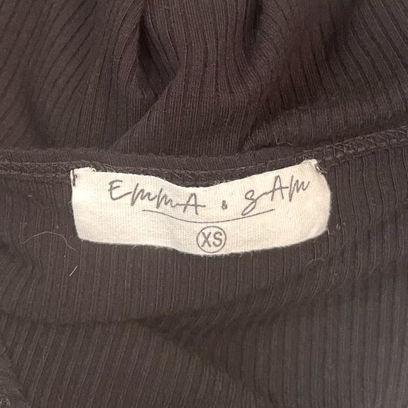 LF Emma & Sam Black Turtleneck Long-Sleeved Cropped Top - Sz XS - Picture 4 of 4